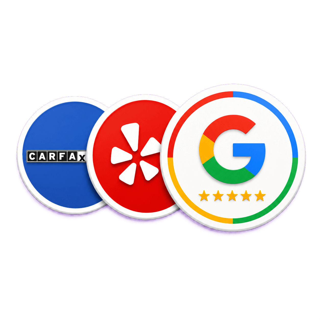 Rated five stars on Google, Yelp, and Carfax